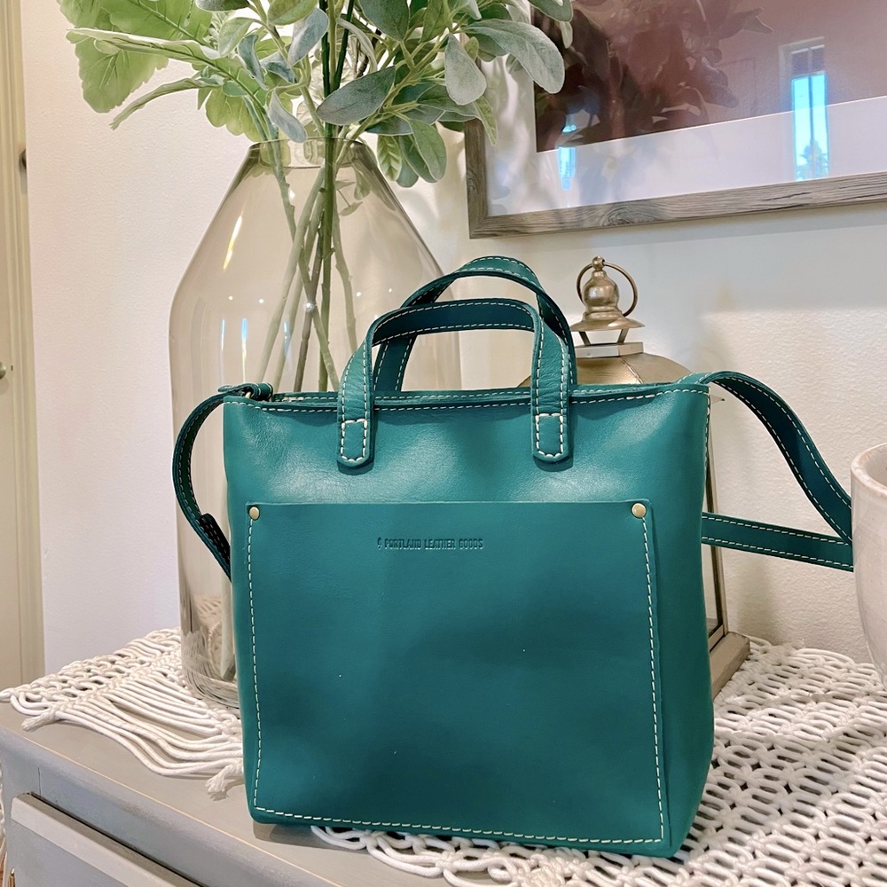 Portland Leather Goods Mini Crossbody Bag in the unicorn color Peacock…